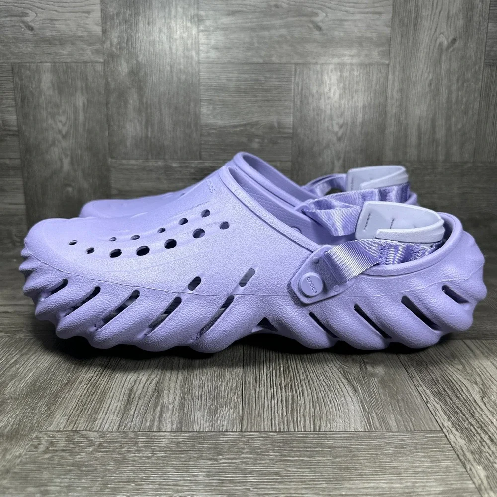 Crocs Echo Clog Mens Size 12 Purple Lavender Sporty Lightweight NEW 207937-5BN